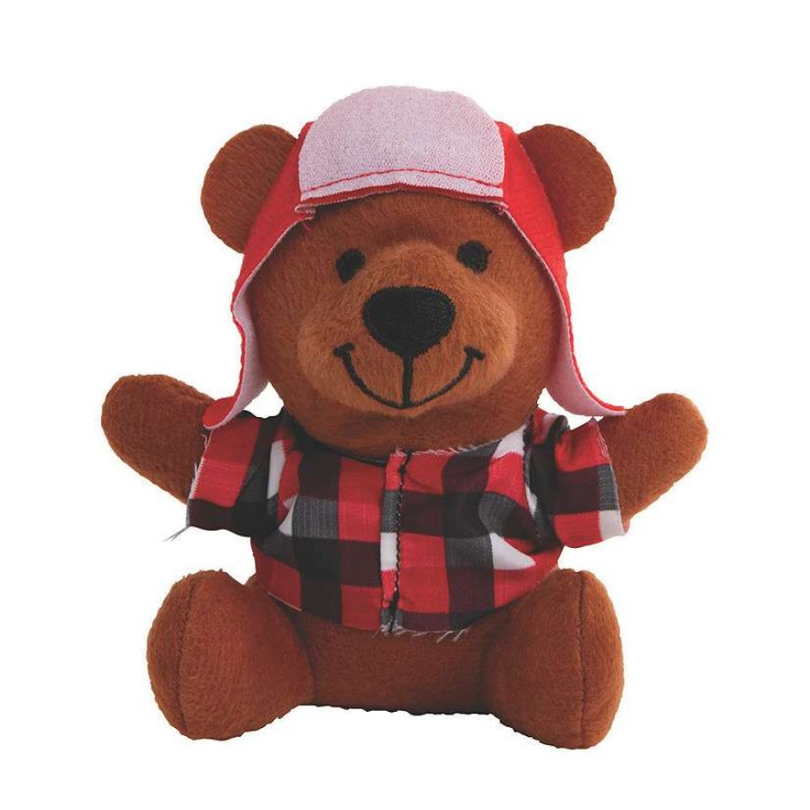 Plush Toys * | Best Pirce Mini Lumberjack Brown Stuffed Bears 12 Pc.