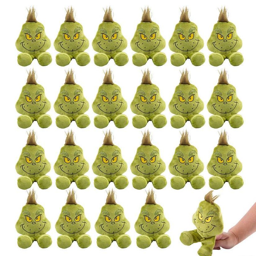 Plush Toys * | Best Deal Bulk Mini Stuffed Dr. Seuss Walking Grinch Puppets 48 Pc.