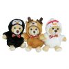 Plush Toys * | Best Sale Northlight Set Of 3 Brown And Black Teddy Bear Stuffed Animal Figures In Christmas Costumes 8