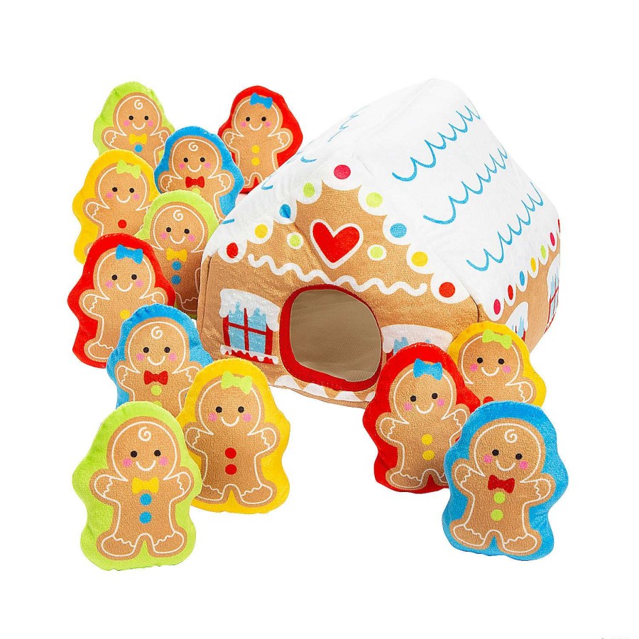 Plush Toys * | Coupon Gingerbread House With Plush Peekaboo Figures 13 Pc.