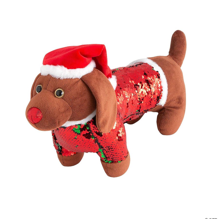 Plush Toys * | Discount Reversible Sequin Stuffed Dog