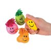 Stress Balls & Toys * | Top 10 Neon Smile Face Stress Toys With Hair 24 Pc.