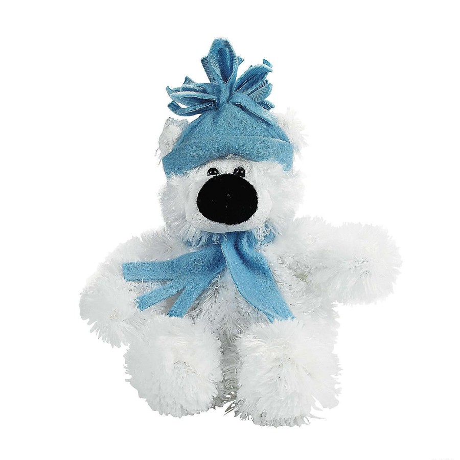 Plush Toys * | Outlet Small Holiday Stuffed Polar Bear