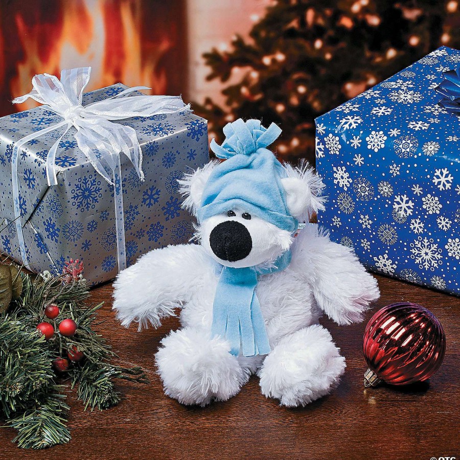 Plush Toys * | Outlet Small Holiday Stuffed Polar Bear