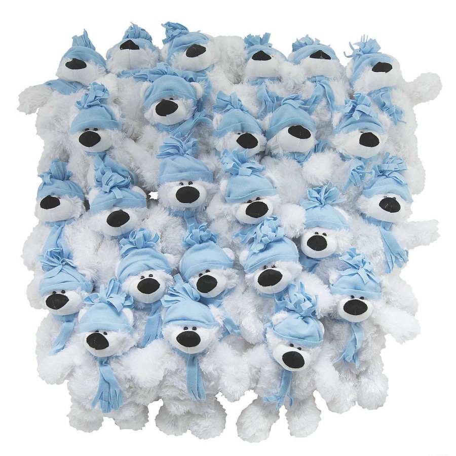 Plush Toys * | Brand New Bulk Large Holiday Stuffed Polar Bears 50 Pc.