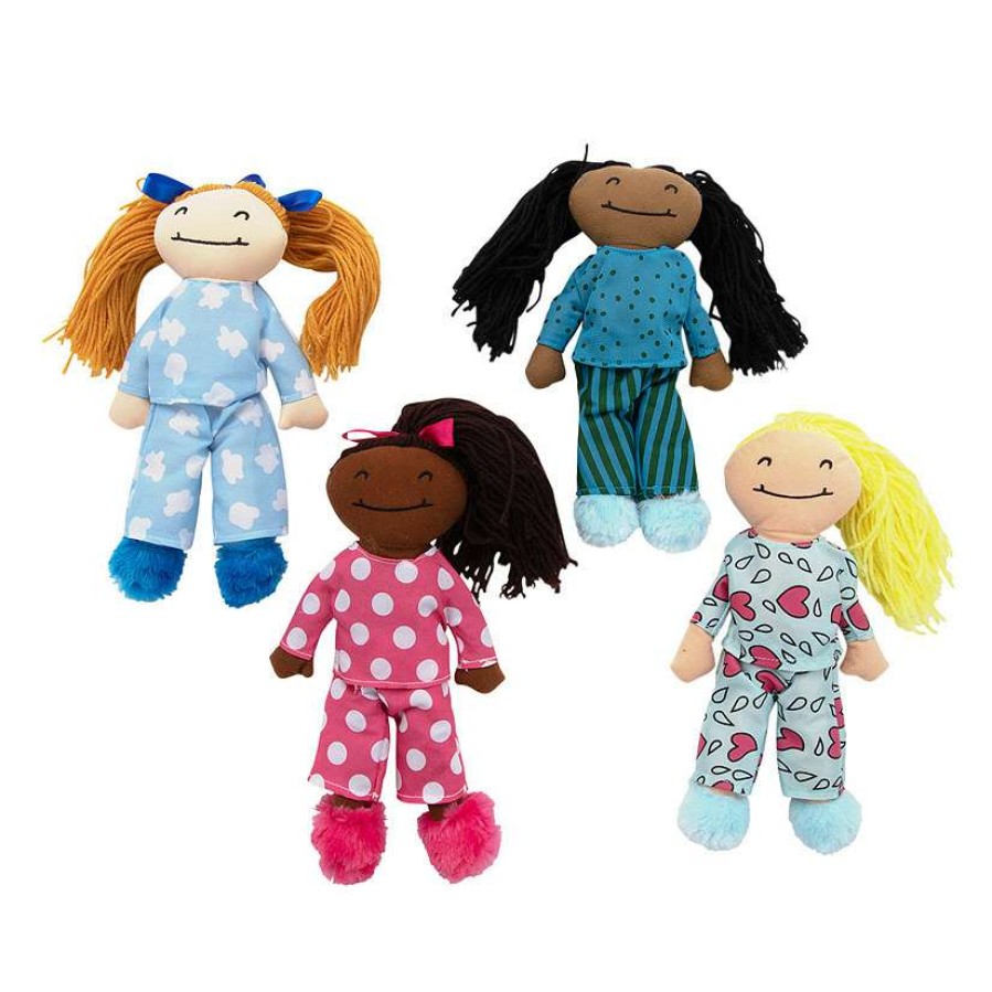 Plush Toys * | Discount Slumber Party Stuffed Yarn Hair Dolls 4 Pc.