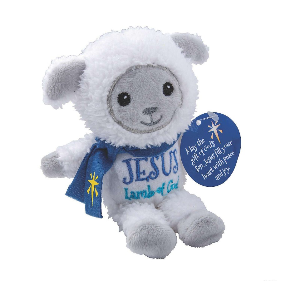 Plush Toys * | Brand New Christmas Stuffed Lamb With Card