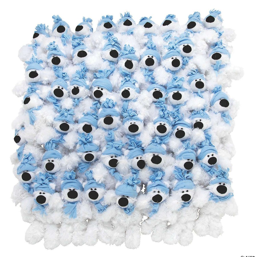 Plush Toys * | New Bulk Holiday White Stuffed Polar Bears 100 Pc.