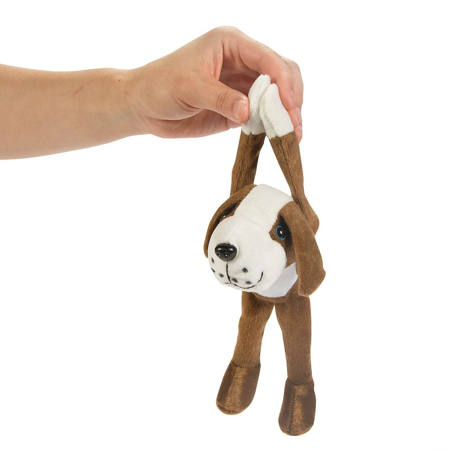 Plush Toys * | Wholesale Long Arm Black, White & Brown Stuffed Dogs 12 Pc.