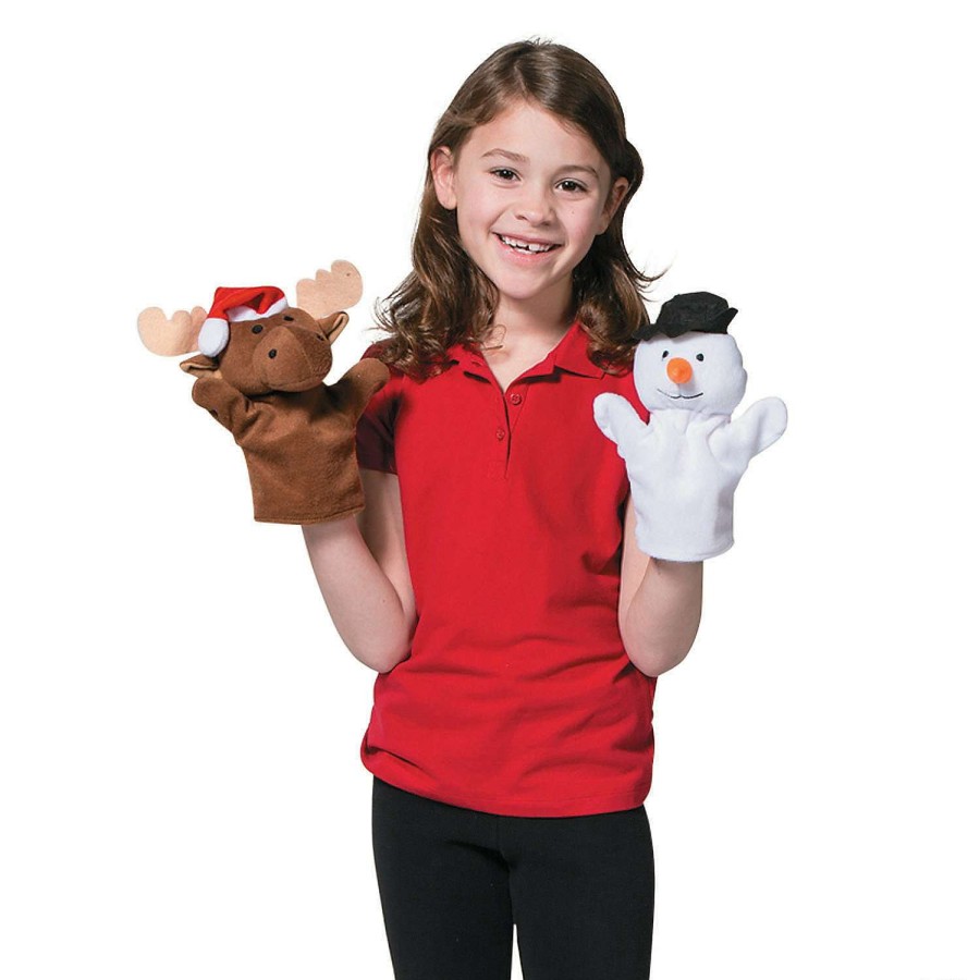 Plush Toys * | Best Deal Christmas Character Stuffed Hand Puppets 12 Pc.