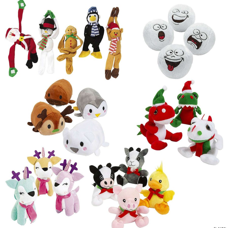 Plush Toys * | Top 10 Bulk Christmas Stuffed Giveaway Kit 72 Pc.