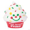 Rubber Duckies * | Buy Scented Happy Birthday Jesus Cupcake Slow-Rising Squishies 6 Pc.