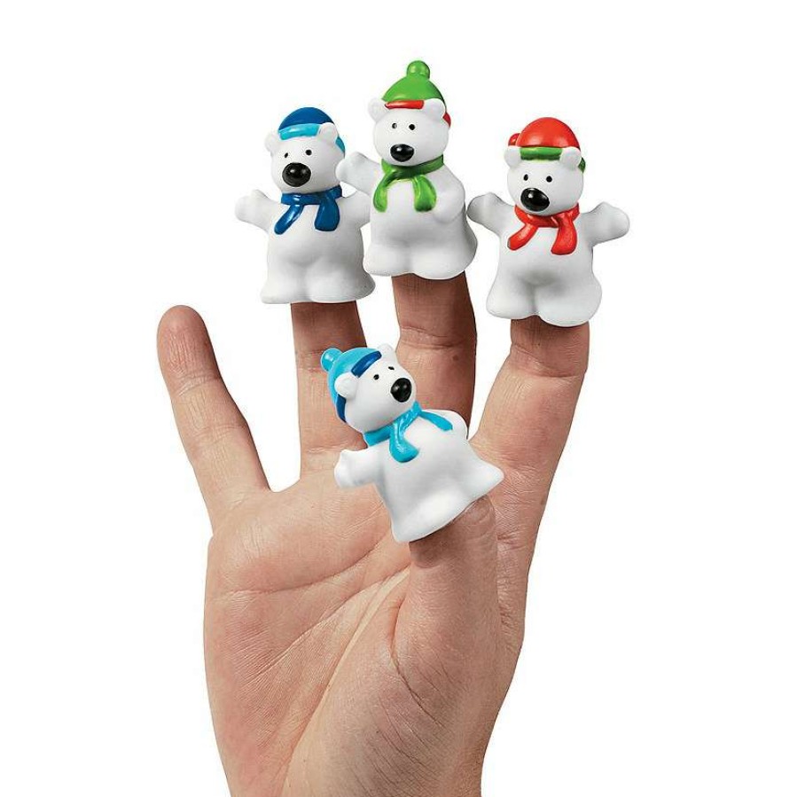 Character Toys * | Flash Sale Polar Bear Finger Puppets 24 Pc.