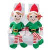 Plush Toys * | Top 10 Christmas Brown Haired Stuffed Elves 12 Pc.