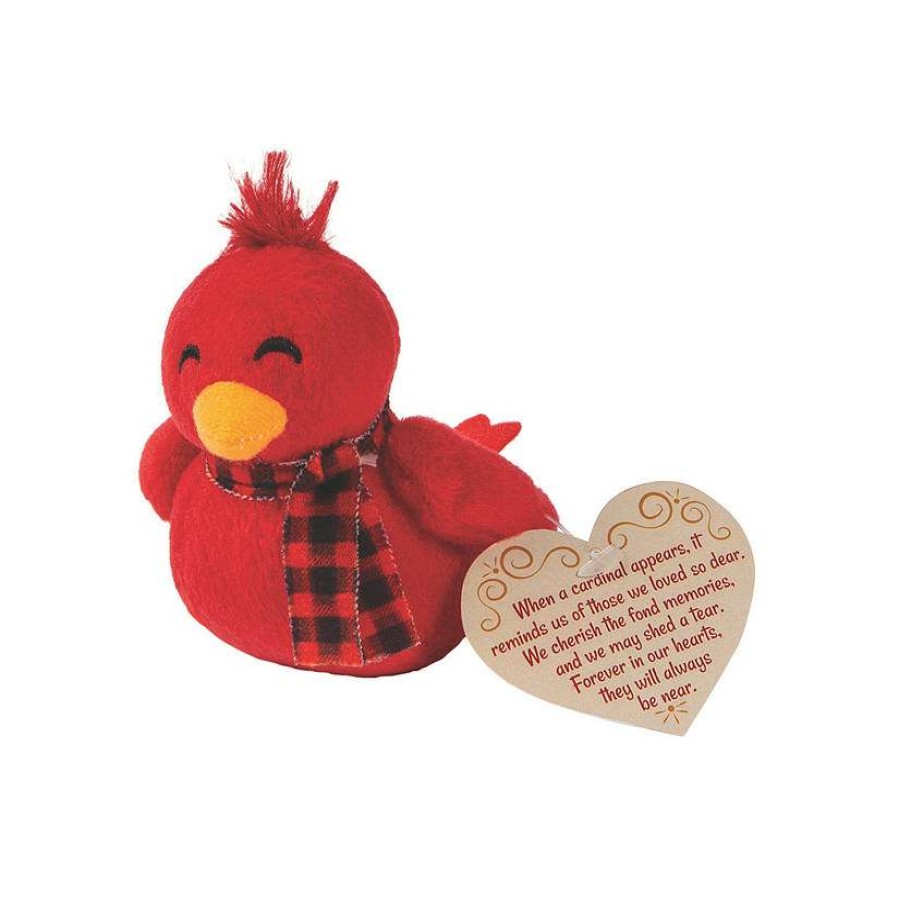 Plush Toys * | Top 10 Mini Stuffed Christmas Cardinals With Remembrance Card 12 Pc.