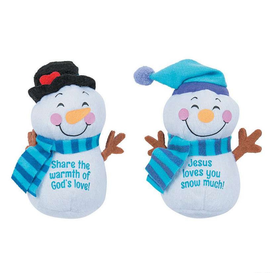 Plush Toys * | Flash Sale Religious Stuffed Snowmen 12 Pc.