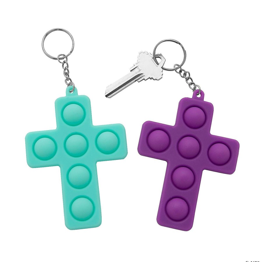 Toy Assortments * | Best Pirce Cross Lotsa Pops Popping Toy Keychains 6 Pc.